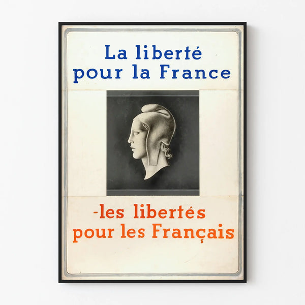 Decorative poster Liberty for France - Vintage patriotic style