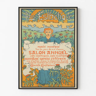Vintage Art Nouveau Poster La Libre Esthétique Annual Salon 1895