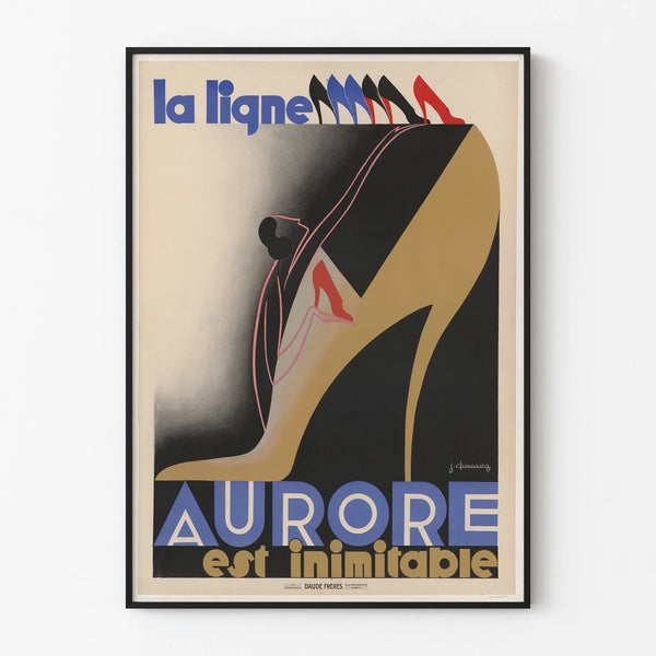 Vintage poster La Ligne Aurore Shoes - Art Deco and feminine elegance