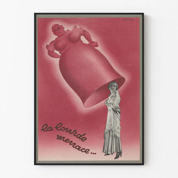Vintage Poster La Lourde Menace as Retro Wall Decoration