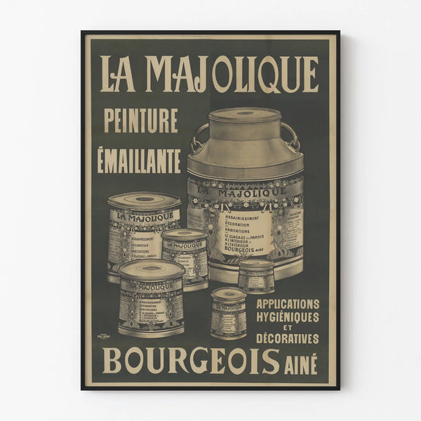 Vintage Poster La Majolique Enamel Paint Bourgeois Aîné