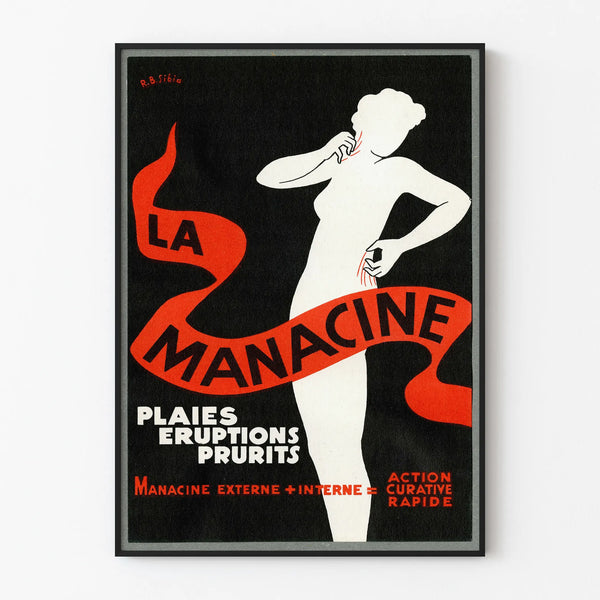 Vintage Poster La Manacine - Retro Medical Wall Decoration