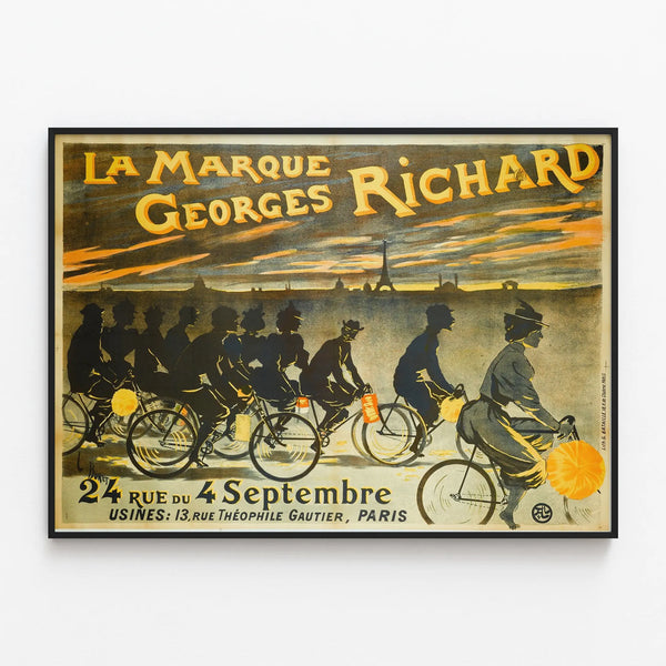 Vintage Poster La Marque Georges Richard - Retro Wall Decoration Paris — framed artwork on a wall