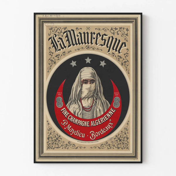 Vintage Poster La Mauresque Fine Champagne Algerian Bordeaux