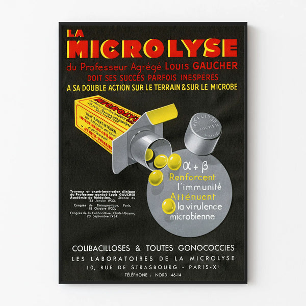 Vintage Medical Poster The Microlysis by Louis Gaucher