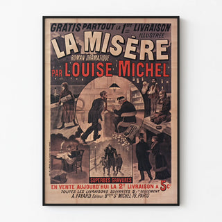 Vintage poster La Misère by Louise Michel