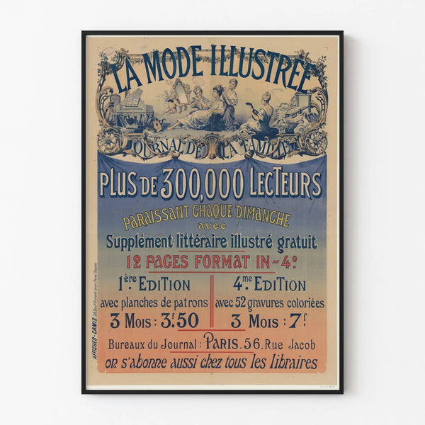 Vintage Poster La Mode Illustrée Family Journal – Elegant Wall Decoration