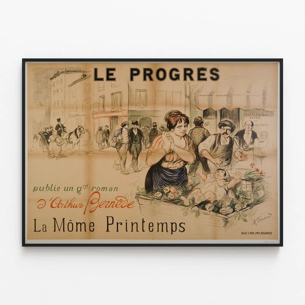 Vintage poster La Môme Printemps - Illustrated wall decoration — framed artwork on a wall