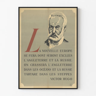 Vintage Poster Quote Victor Hugo Europe New