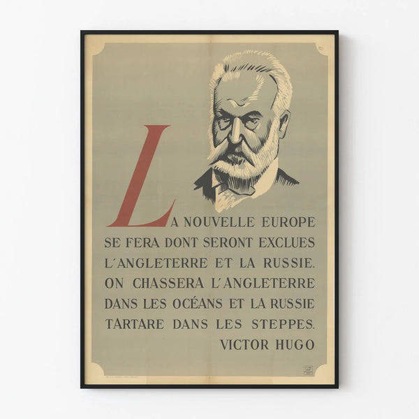 Vintage Poster Quote Victor Hugo Europe New