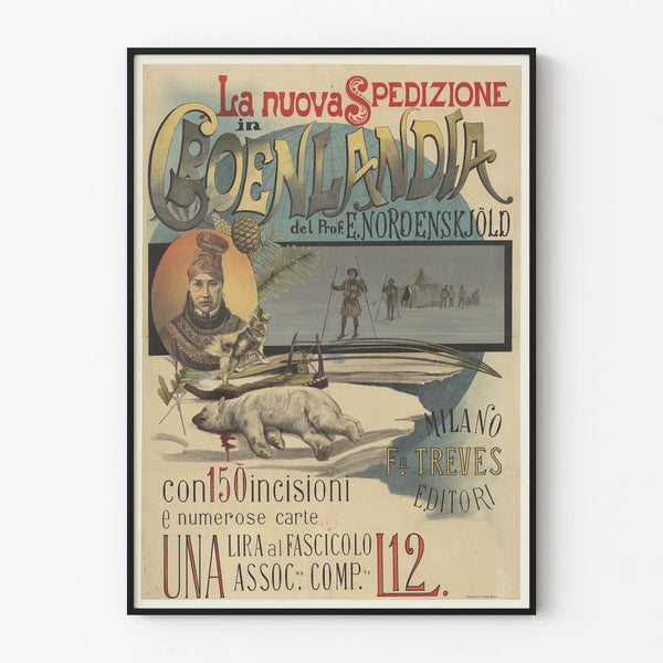 Vintage poster of Greenland expedition Nordenskjöld