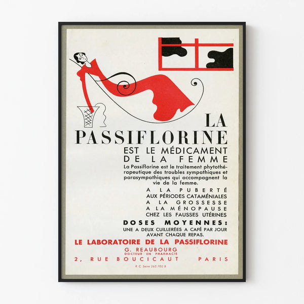 Vintage Poster La Passiflorine - Retro Wall Decoration for Feminine Pharmacy