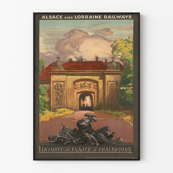 Vintage Poster of the Gate of France in Phalsbourg - Wall Decoration from Alsace and Lorraine