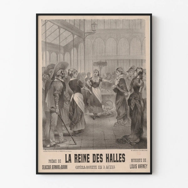 Vintage poster of the operetta La Reine des Halles