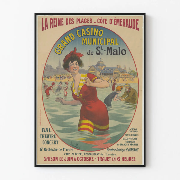 Vintage poster La Reine des Plages - Grand Casino Municipal St-Malo