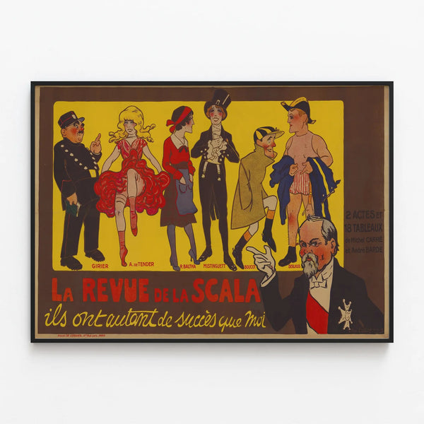 Vintage Poster La Revue de la Scala Wall Decoration — framed artwork on a wall