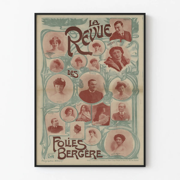 Vintage Poster of La Revue des Folies Bergère Portraits