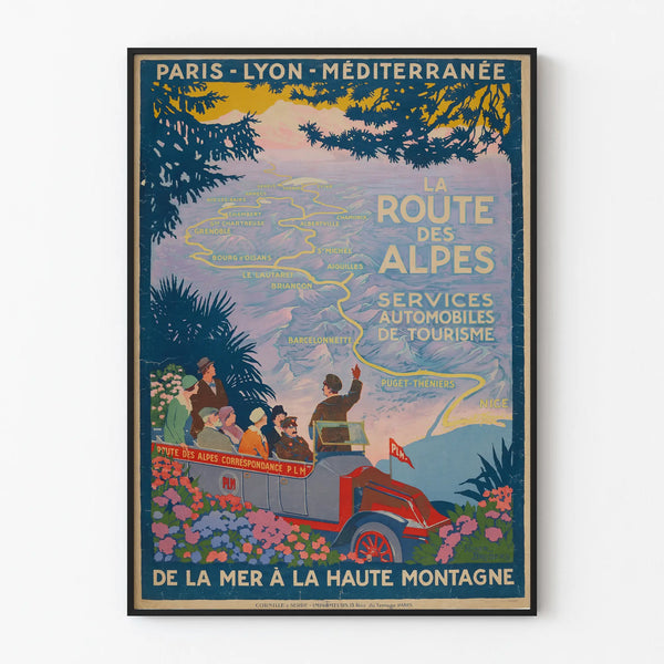 Vintage Poster The Alpine Road - Retro Mountain Wall Decoration