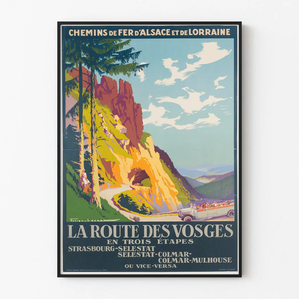 Vintage Poster The Vosges Route in Three Stages - Alsace and Lorraine Railways