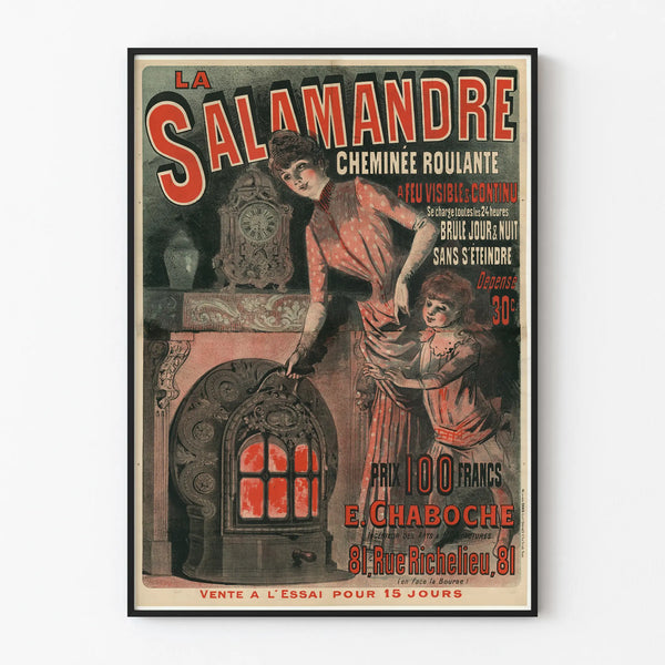 Vintage Poster The Salamander Moving Fireplace