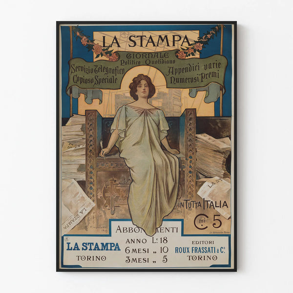 Vintage poster of La Stampa Italian political newspaper