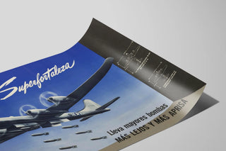 Vintage Poster of the B-29 Superfortress Airplane in Flight — artwork view