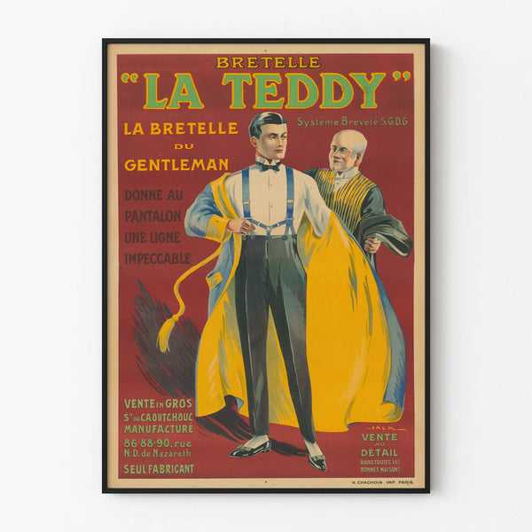 Vintage poster Bretelle La Teddy - Elegant retro wall decoration