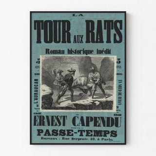 Vintage Poster The Tower of Rats - Unpublished Historical Novel by Ernest Capendu