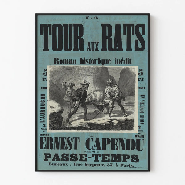 Vintage Poster The Tower of Rats - Unpublished Historical Novel by Ernest Capendu