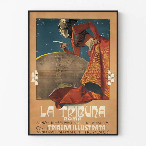 Vintage poster La Tribuna Roma decorative