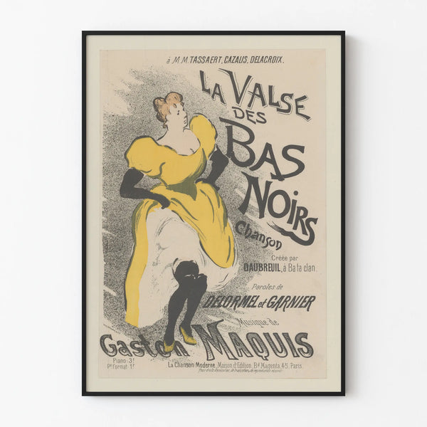 Vintage poster The Waltz of the Black Bottoms in yellow and black