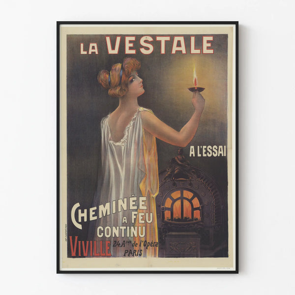 Vintage Poster La Vestale - Continuous Fire Fireplace Viville Paris