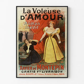 Vintage poster The Love Thief by Xavier de Montepin