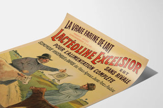 Vintage Lactéoline Excelsior Poster - Advertisement for Animal Milk Flour