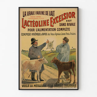 Vintage Lactéoline Excelsior Poster - Advertisement for Animal Milk Flour