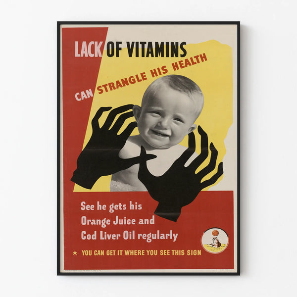 Vintage poster health baby vitamins and nutrition