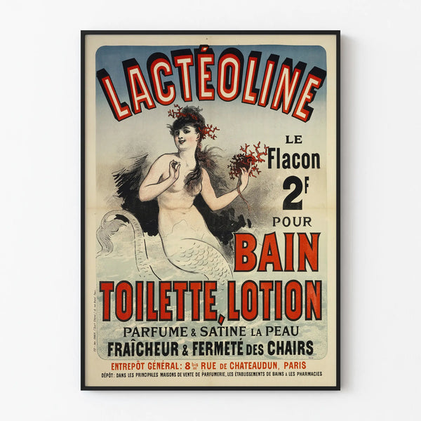 Vintage Lactéoline Poster for Bath and Toilet Lotion