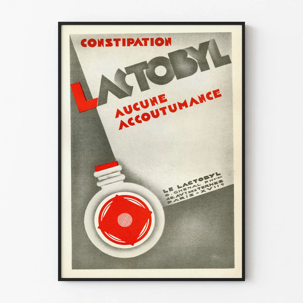 Vintage Lactobyl Poster Against Constipation