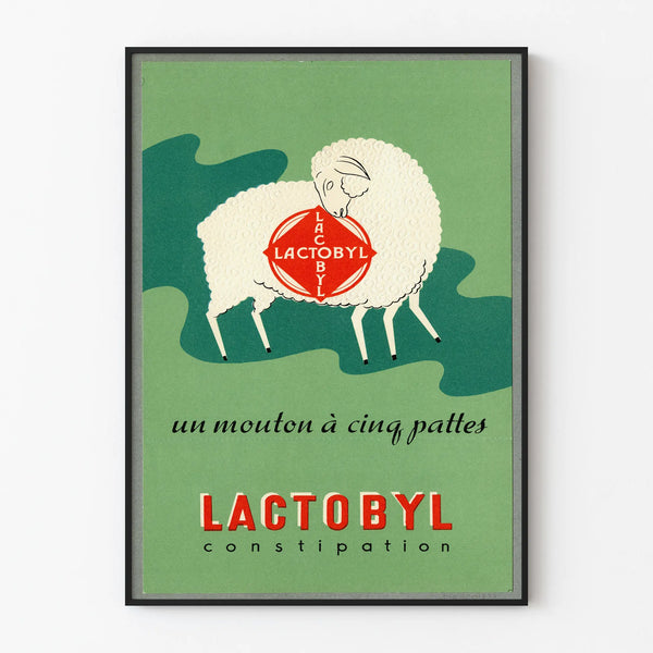 Vintage poster Lactobyl wall decoration sheep