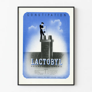 Vintage Lactobyl Poster - Constipation and Natural Solution