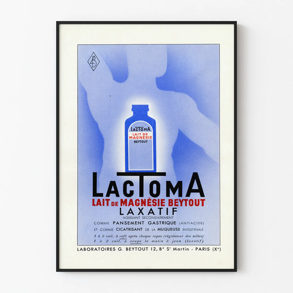 Vintage poster Lactoma Milk of Magnesia Beytout - Retro pharmaceutical wall decoration