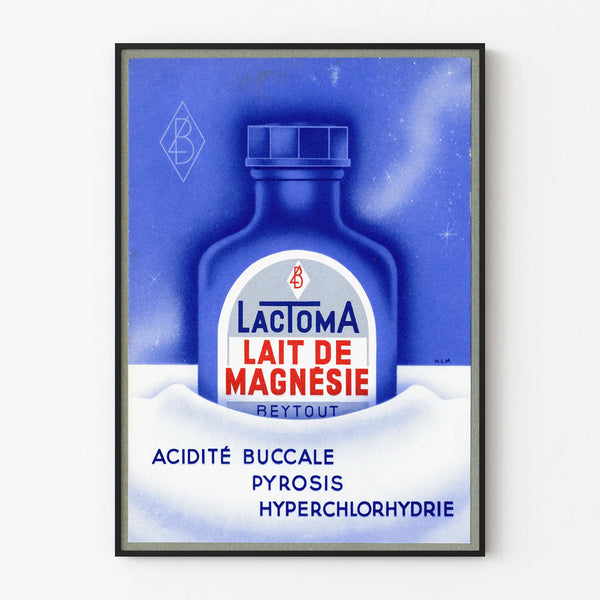 Vintage poster Lactoma Milk of Magnesia for wall decoration