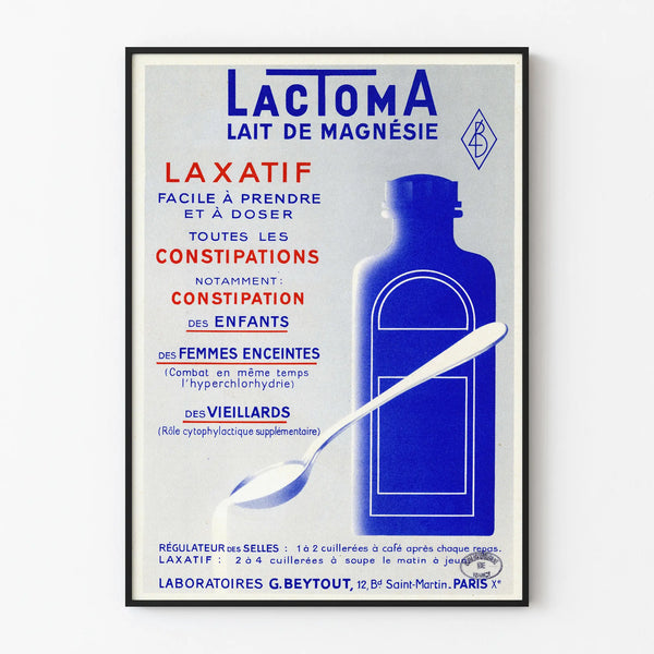 Vintage Lactoma Laxative Poster - Retro Health Wall Decoration