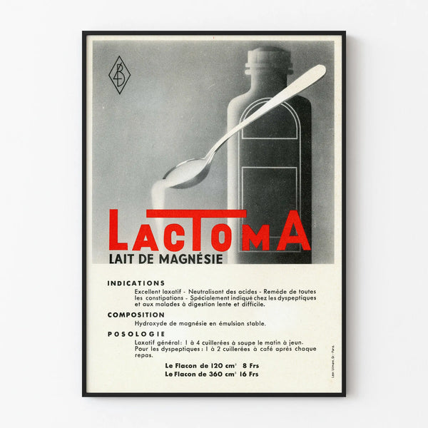 Vintage Poster LactoMa Magnesium Milk – Retro Wall Decoration Health