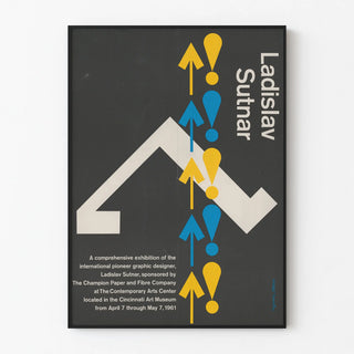 Retro poster for exhibition by graphic designer Ladislav Sutnar