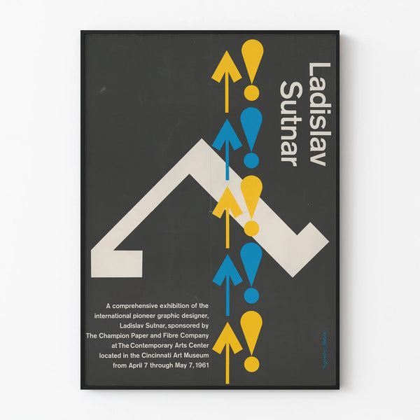 Retro poster for exhibition by graphic designer Ladislav Sutnar