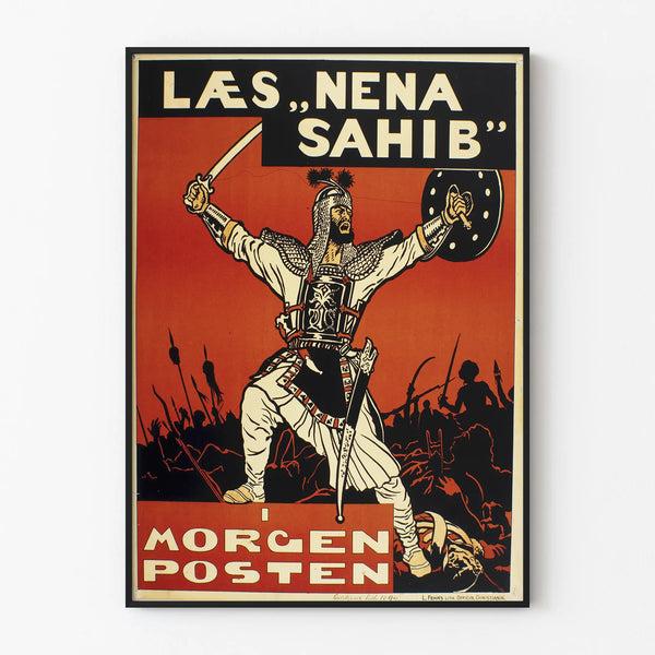 Vintage Poster Læs 'Nena Sahib' Morgenpost