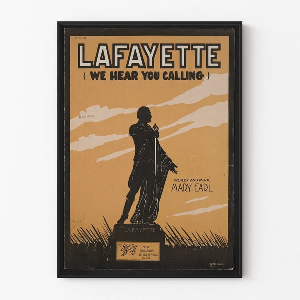 Vintage Lafayette Poster "We Hear You Calling" for wall decoration