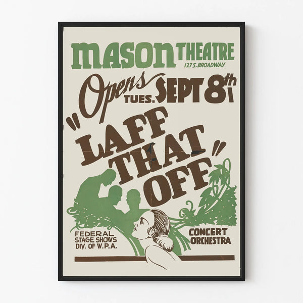 Vintage Mason Theater Poster - Laff That Off