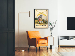 Vintage Lager Beer Poster with Royal Frog